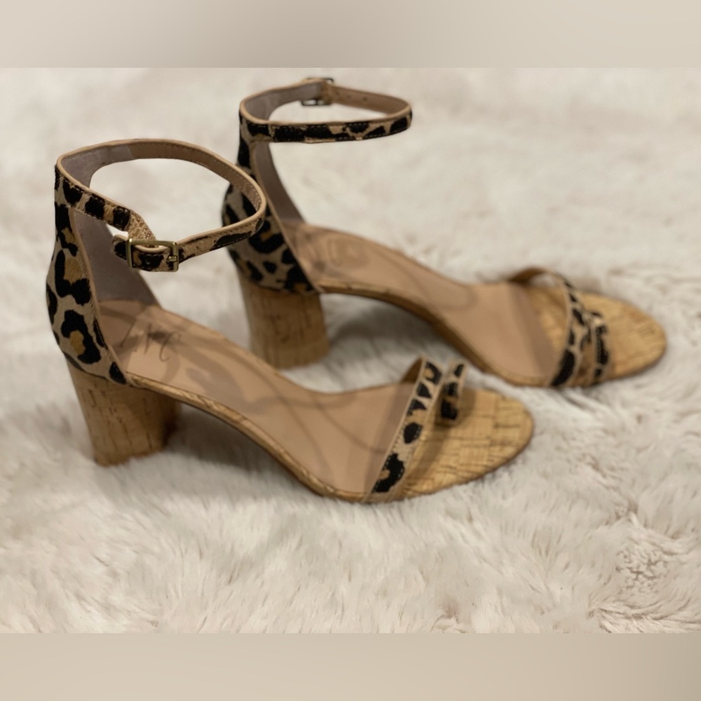 NWOT INC Wanada leopard Dyed Fur dress sandal